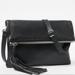ROOTS black crossbody leather bag - Ana Clutch